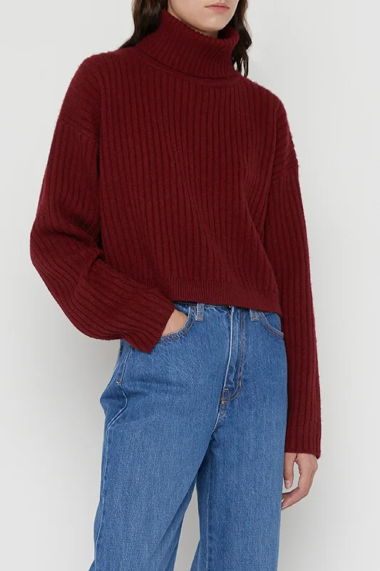 Factory Direct Sale RIBBED CROPPED TURTLENECK