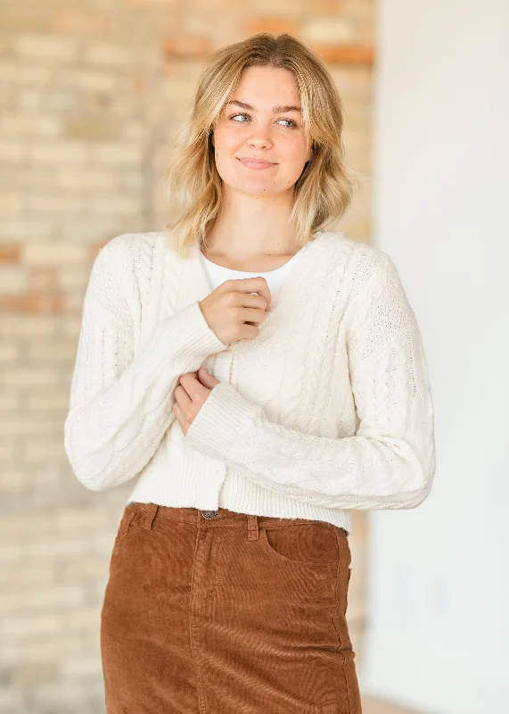Weekend Discounts to Love Camreigh Button Up Cropped Cardigan - FINAL SALE