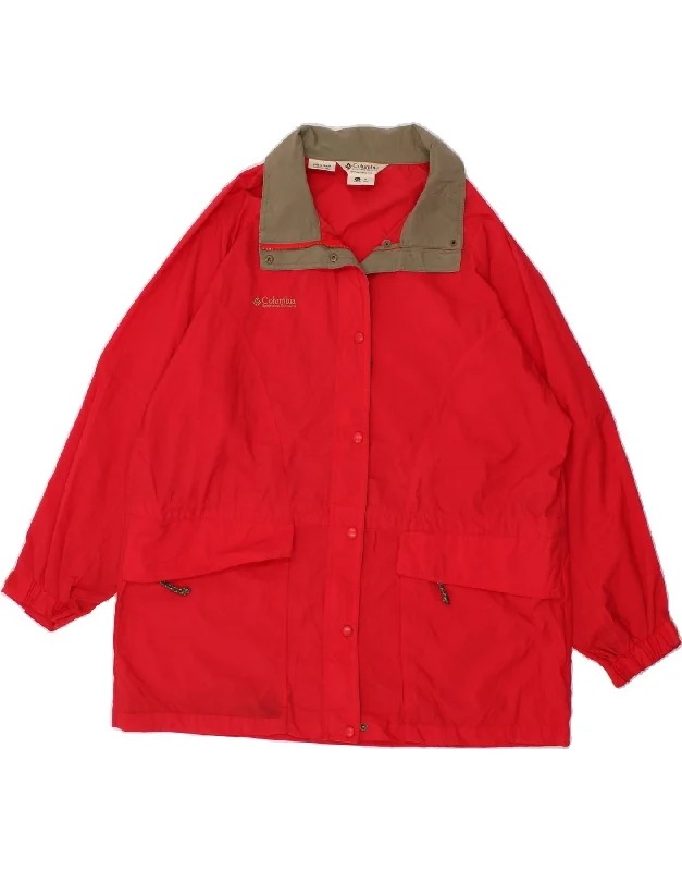 Price Buster COLUMBIA Womens Raincoat UK 18 XL Red Nylon