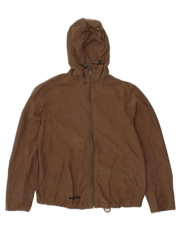 Discount Days COLUMBIA Womens Hooded Bomber Jacket UK 14 Medium Brown Cotton