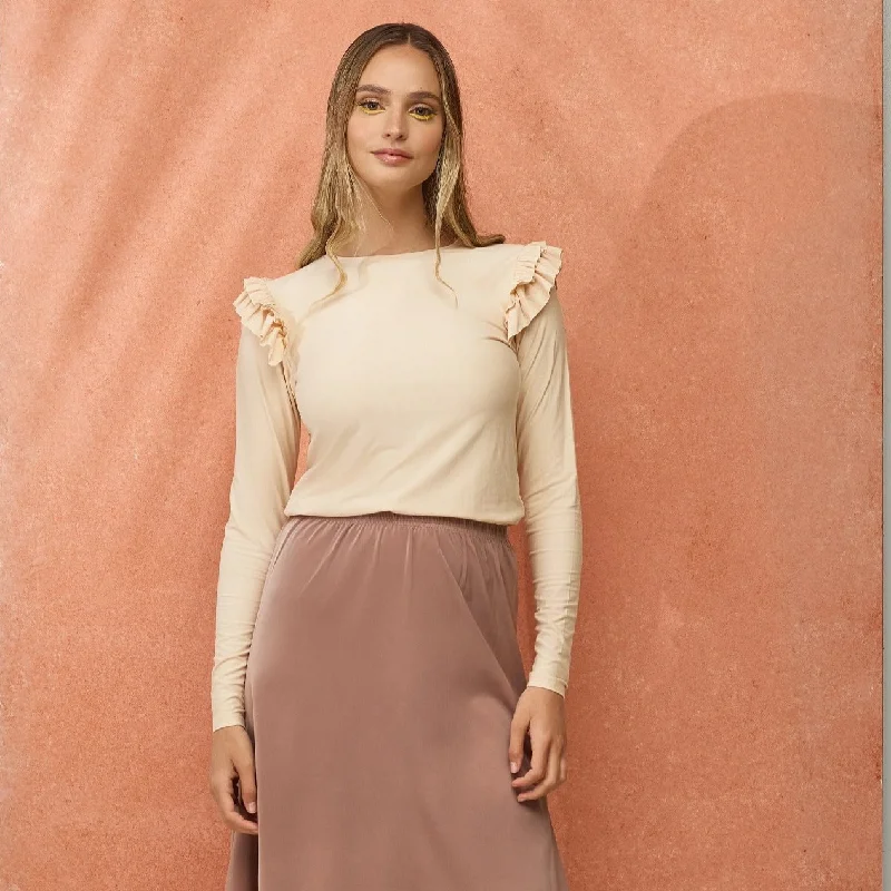 Weekend Discounts to Indulge In Pleated Shoulder Tee | Pale Pink [Final Sale]