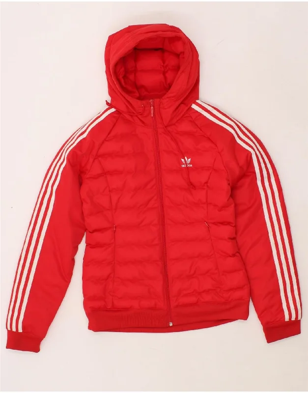 Weekend Offers That Amaze ADIDAS Womens Hooded Padded Jacket UK 10 Small Red Polyester Weekend Offers That Amaze ADIDAS Womens Hooded Padded Jacket UK 10 Small Red Polyester