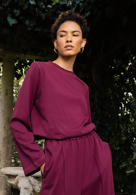 Sale Event Bell Full Sleeves Top In Burgundy
