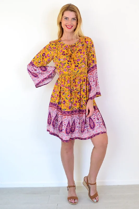 Weekend Discounts to Love Amelia Mustard Bohemain Dress