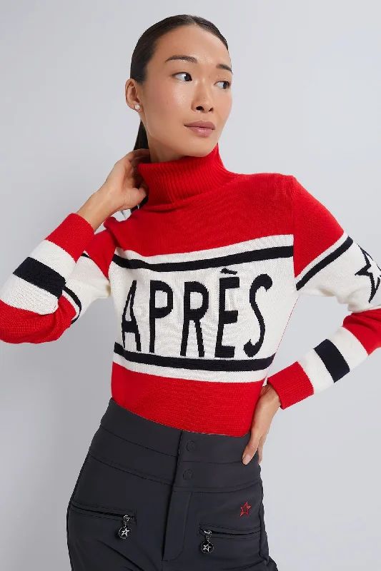 Weekend Savings Bonanza Red and Snow White Apres Sweater