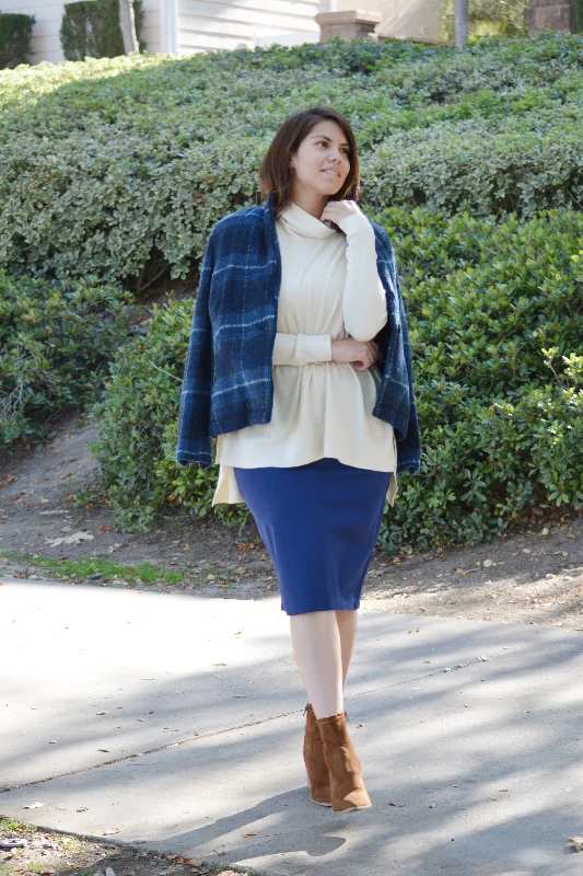 Instant Savings Jamee Navy Plaid Blazer Jacket
