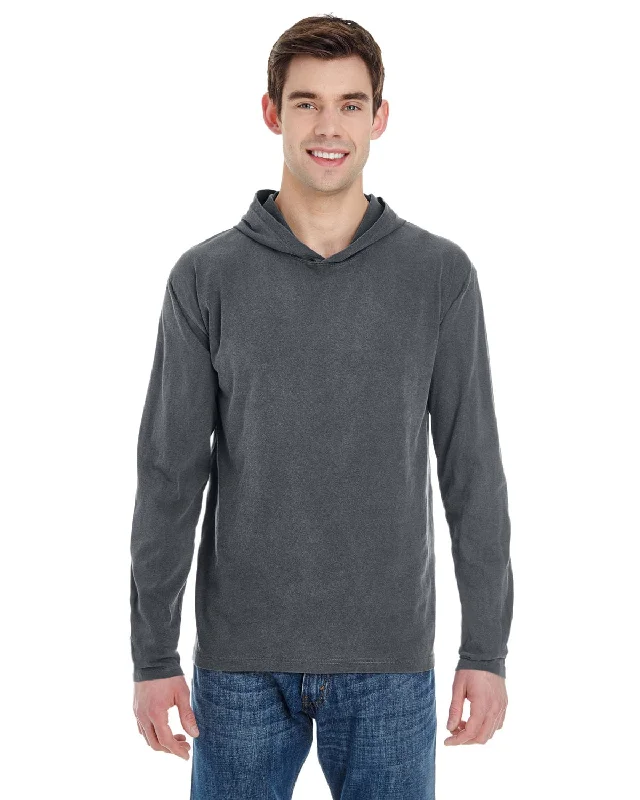 Comfort Colors Heavyweight Long Sleeve Hooded T-Shirt | Pepper