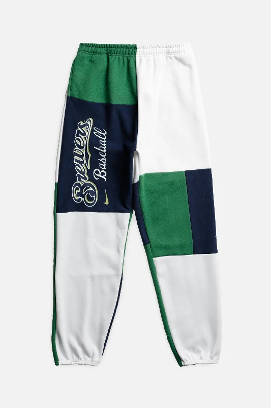 Weekend Extravaganza: Shop Now Unisex Rework Milwaukee Brewers MLB Patchwork Sweatpants - S Weekend Extravaganza: Shop Now Unisex Rework Milwaukee Brewers MLB Patchwork Sweatpants - S