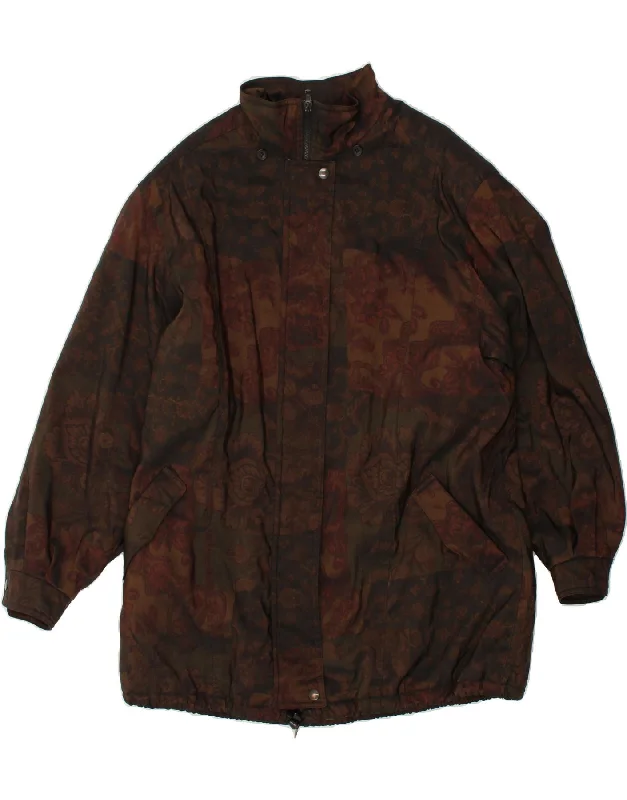 Great Bargains FORECASTER OF BOSTON Womens Windbreaker Coat UK 16 Large Brown Floral
