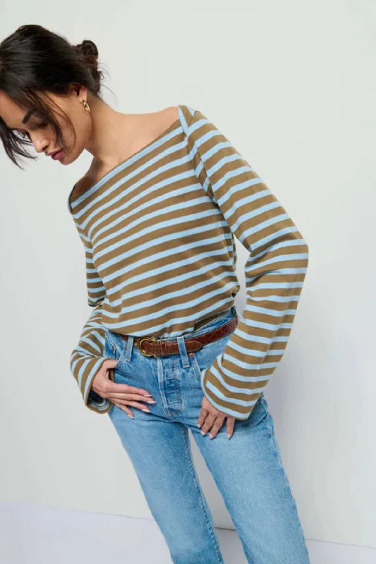 Midnight Sale Nation LTD. - Bryce Stripe Boat Neck Top