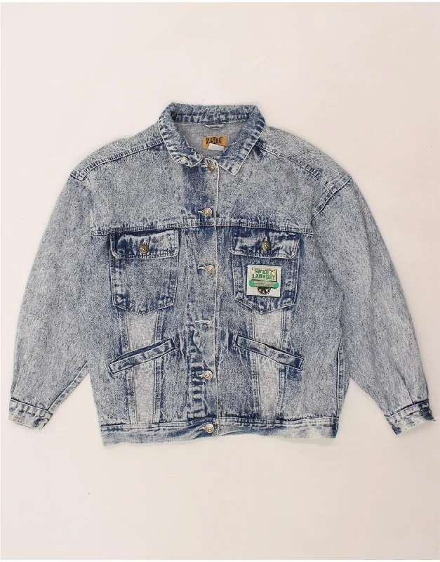 Exclusive Savings VINTAGE Womens Denim Jacket EU 40 Medium Blue Cotton