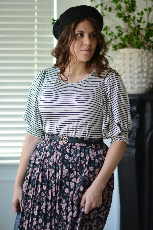Year-End Sale Lillian Black Striped Top