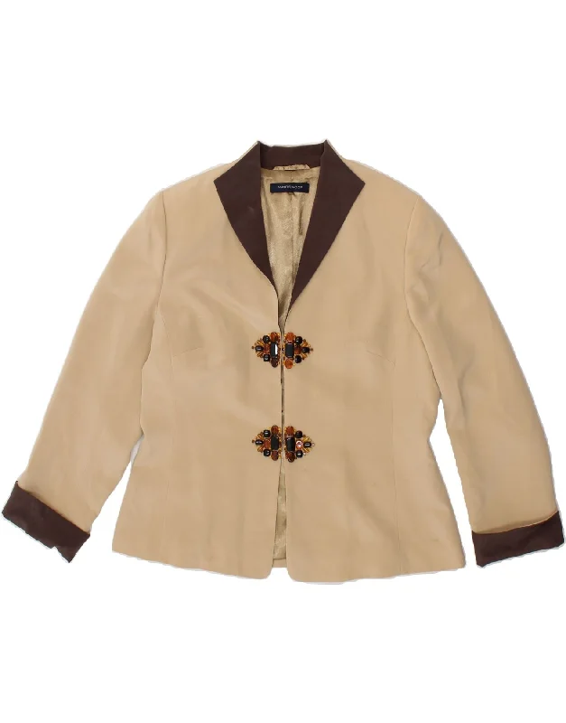 Reduced Prices WINDSMOOR Womens Blazer Jacket UK 14 Medium Beige Silk