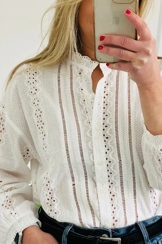 Midnight Madness Camille Blouse | White