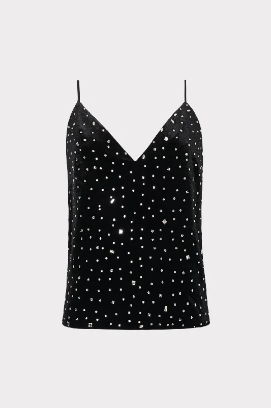 Clearance Sale Izzy Velvet Crystal Embellished Cami