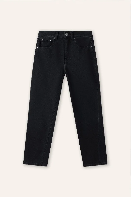 Lowest Price Original twisted high-rise straight-leg jeans (Black)