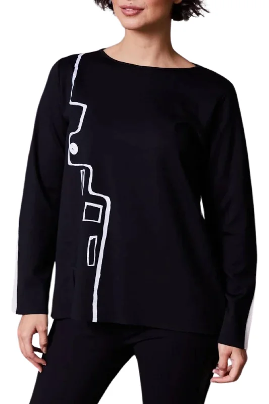 New Deals LADDER PRINT BLOUSE - W23179