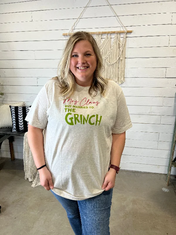 Early Bird MRS. CLAUS BUT MARRIED TO THE GRINCH GRAPHIC TEE