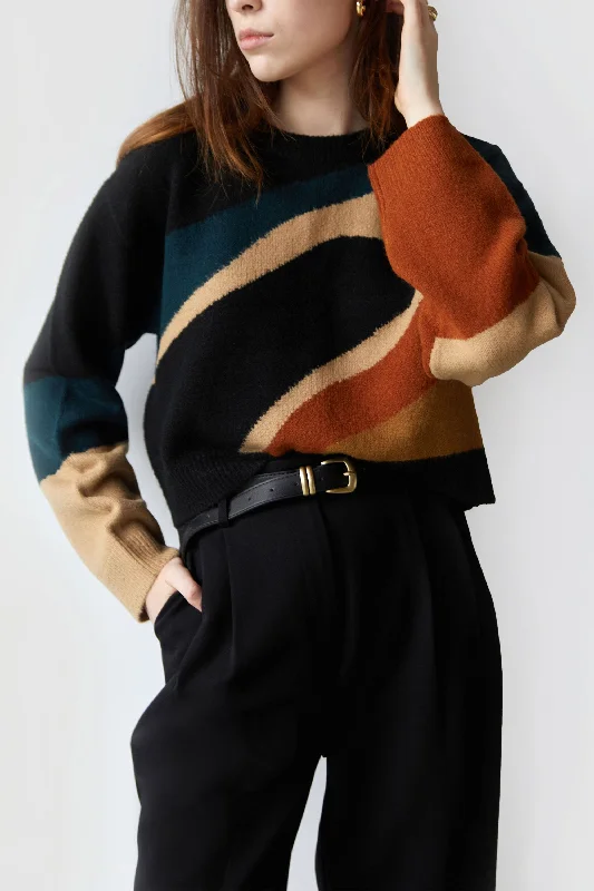 Weekend Savings Spectacle PATTERNED INTARSIA SWEATER