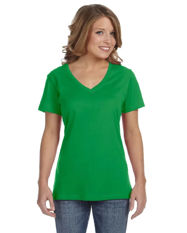 Anvil Ladies Featherweight V-Neck T-Shirt | Green Apple