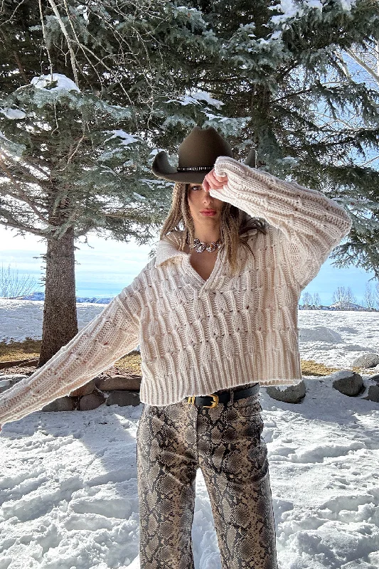 Price Buster Riverstone Cream Cableknit Sweater