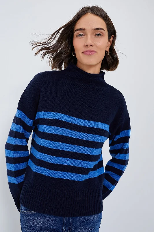 Low Price The Navy and Royal Blue Lucca Sweater