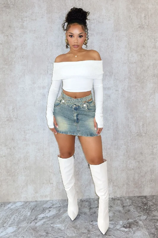 Price Rollback Tic Tac Toe Side Cut Out Mini Skirt