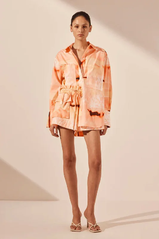 Final Clearance Shona Joy Larissa Curved Hem Shirt - Peach
