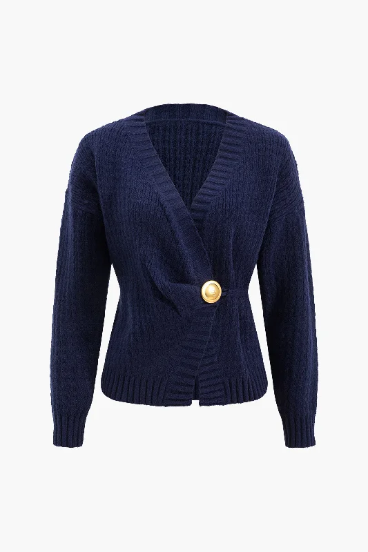 Major Deal Knit Button V-neck Cardigan