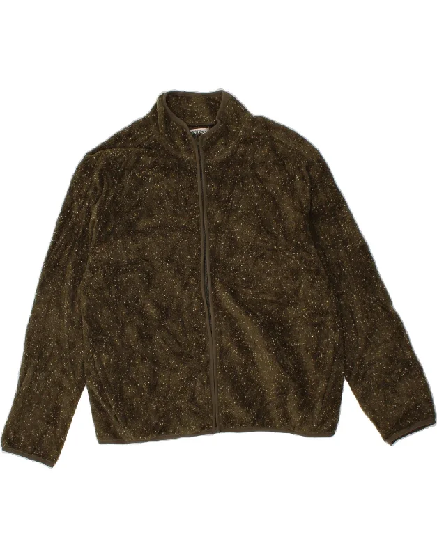 Holiday Sale ORVIS Womens Fleece Jacket UK 18 XL Khaki Flecked Acrylic