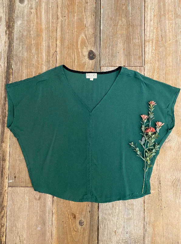 Price Rollback Dolman Top in Emerald Challis