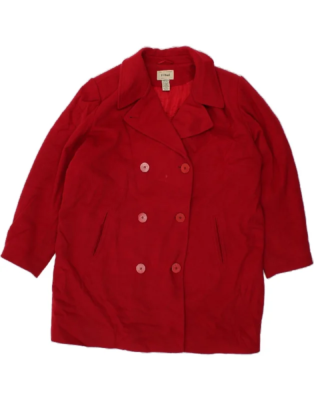 Limited Availability L.L.BEAN Womens Oversized Double Breasted Coat UK 18 XL Red Wool Limited Availability L.L.BEAN Womens Oversized Double Breasted Coat UK 18 XL Red Wool