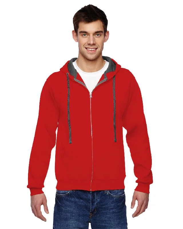 Fruit of the Loom Sofspun Full-Zip Hooded Sweatshirt | Fiery Red