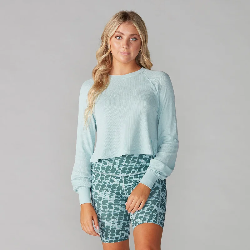 Weekend Deals You Can't Resist Renew Waffle Knit Crop Long Sleeve *