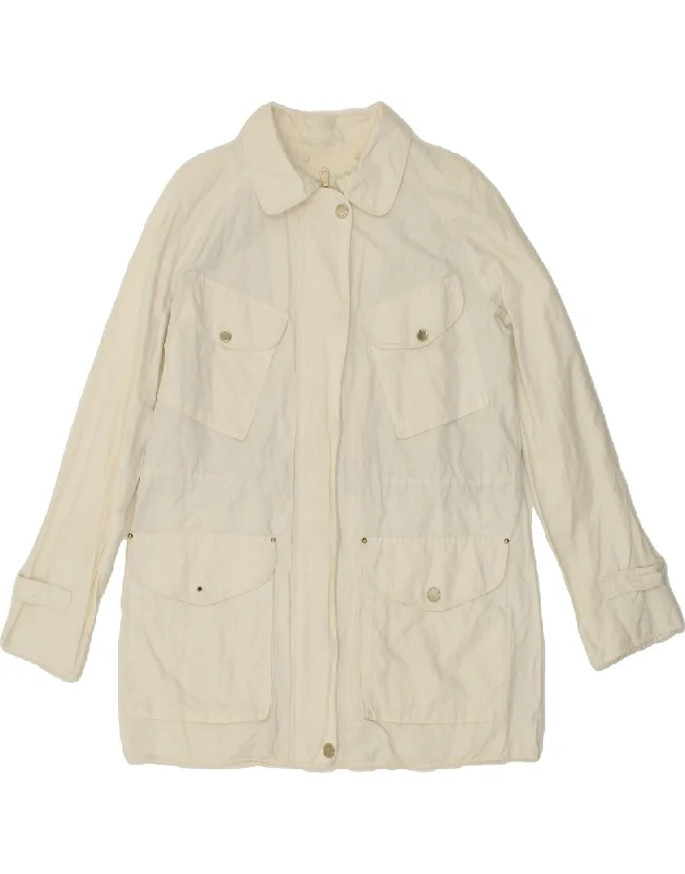 Today's Special MASSIMO DUTTI Womens Utility Jacket UK 14 Medium Off White Cotton