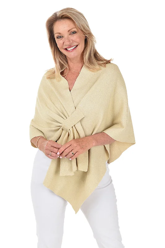 YEAR-End Sale Gold Shimmer Keyhole Knit Wrap