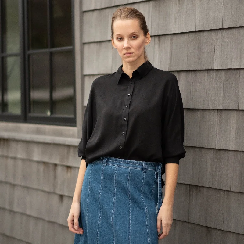Super Sale Button Blouse | Black [Final Sale]
