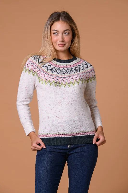 Weekend Offers That Shine Nep Fairisle Sweater- Beige