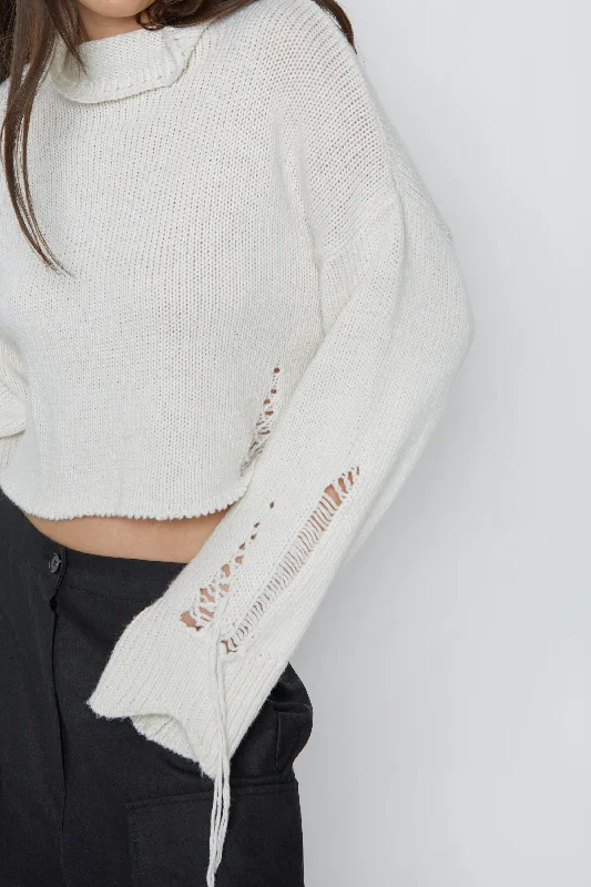 Huge Discounts DISTRESSED TURTLENECK SWEATER