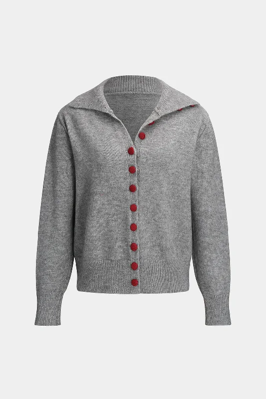 Weekend-Only Price Drops Knit Button Long Sleeve Cardigan