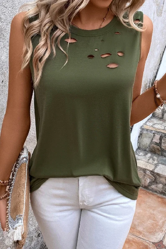 Extra Savings Cutout Round Neck Tank