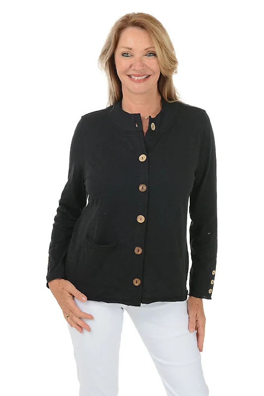 Quick Sale Button-Front Slub-Knit Cardigan