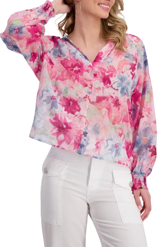 Overstock Clearance FLORAL BLOUSE - 408917MNR