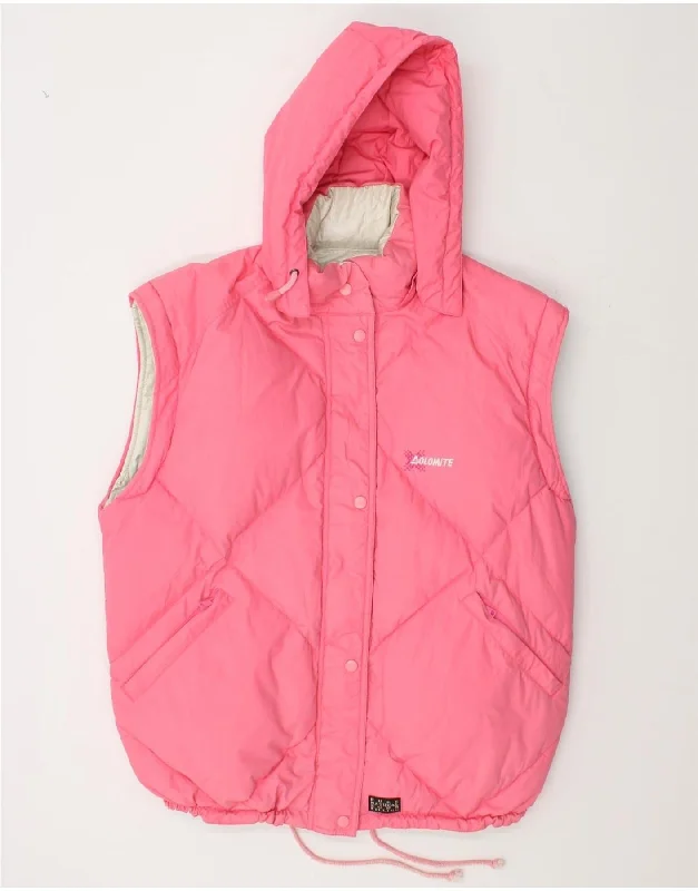 One-Day Only DOLOMITE Womens Reversible Hooded Padded Gilet UK 16 Large Pink Polyester