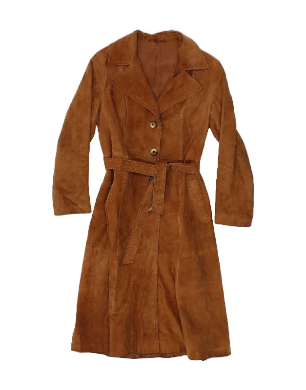 Big Discounts VINTAGE Womens Suede Overcoat IT 46 Large Brown