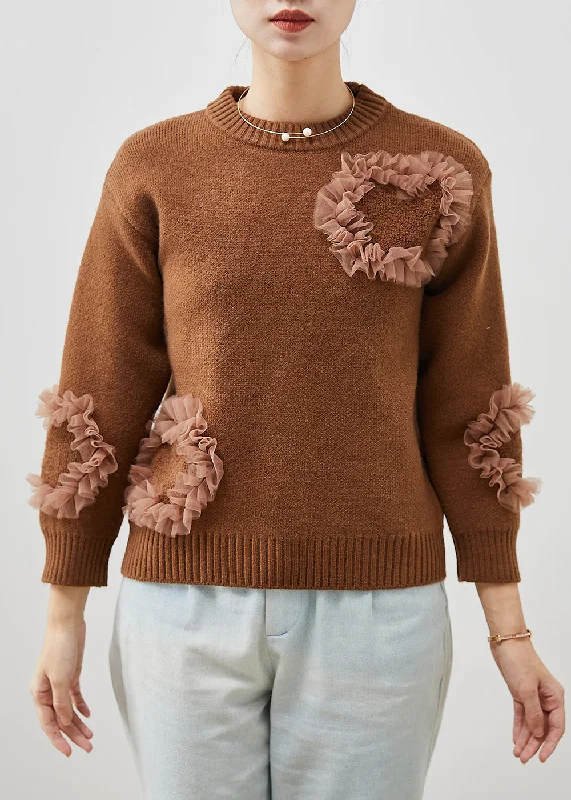 Weekend Deals That Thrill DIY Coffee Ruffled Patchwork Cozy Knit Sweater Tops Winter Weekend Deals That Thrill DIY Coffee Ruffled Patchwork Cozy Knit Sweater Tops Winter