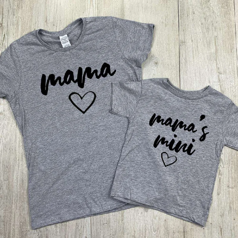 Deal Dash Mama/Mamas Mini Mum & Kid Matching Grey Tees (MRK X)
