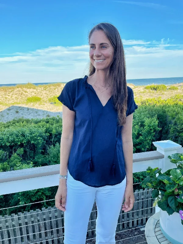 Hurry In Kensington Top Solid Navy