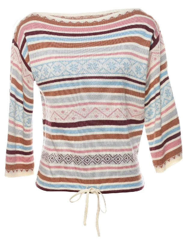 Nordic Striped Jumper - M