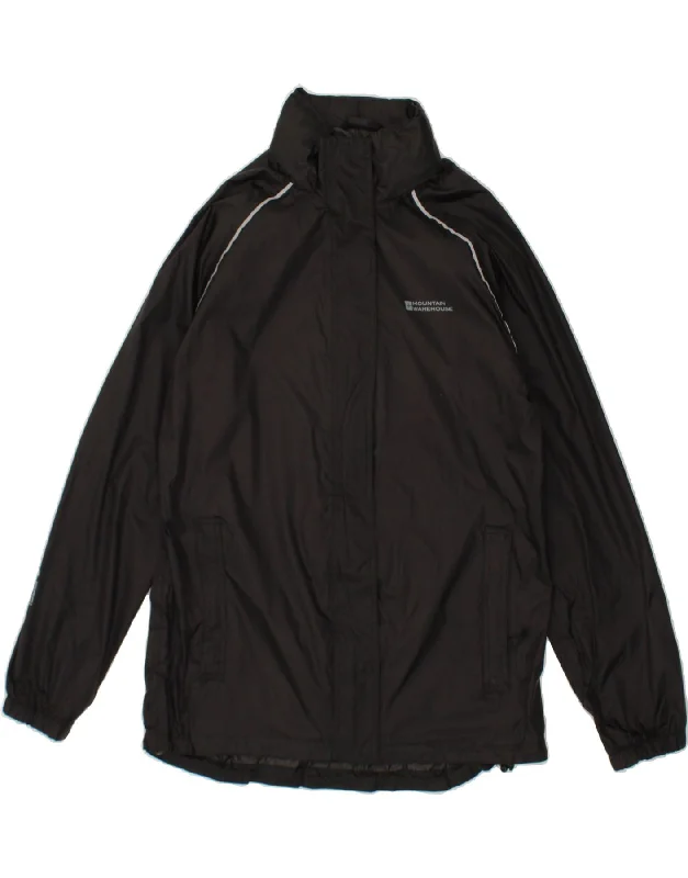 Savings Event MOUNTAIN WAREHOUSE Womens Rain Jacket UK 12 Medium  Black Nylon